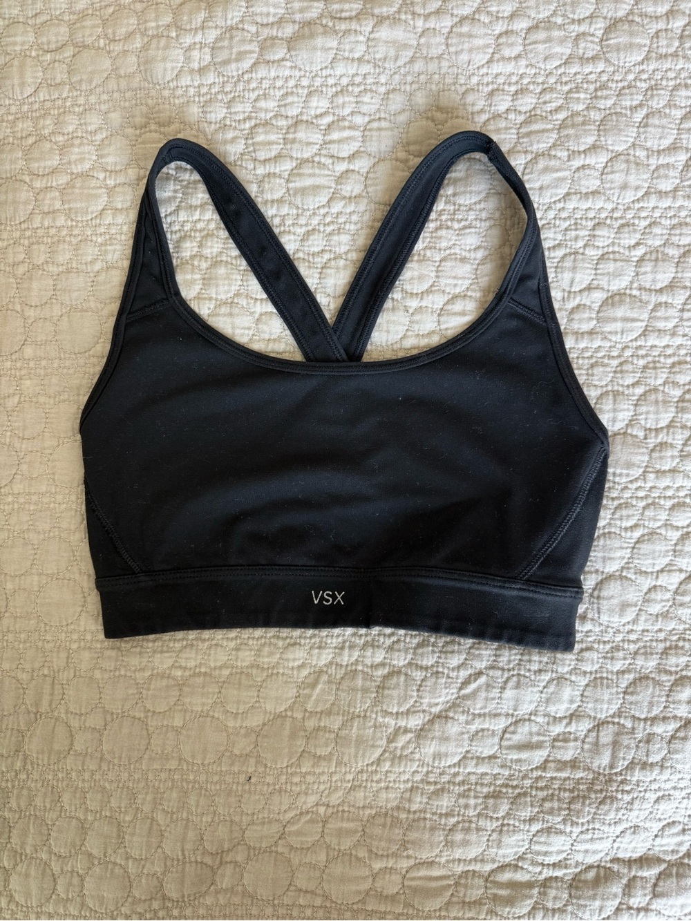 VSX Black Racerback Sports Bra with VSX Logo